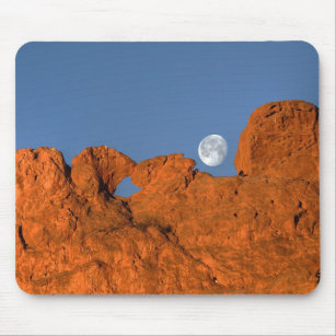Kissing Camels Rock Formation with Full Moon Mouse Pad