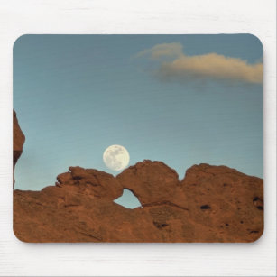 Kissing Camels Under Moon Mouse Pad