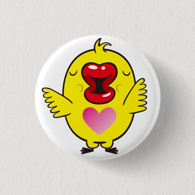 kissing chick pinback button (Front)