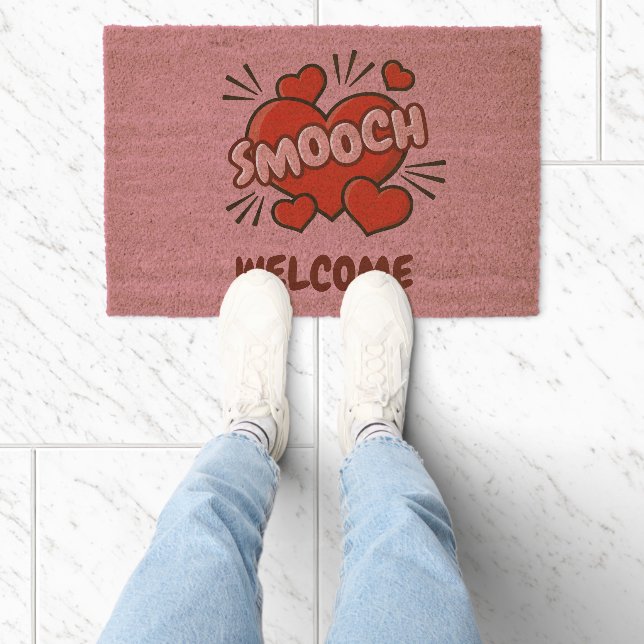 Kissing Comic Sound Effect Fiber Doormat (Insitu)