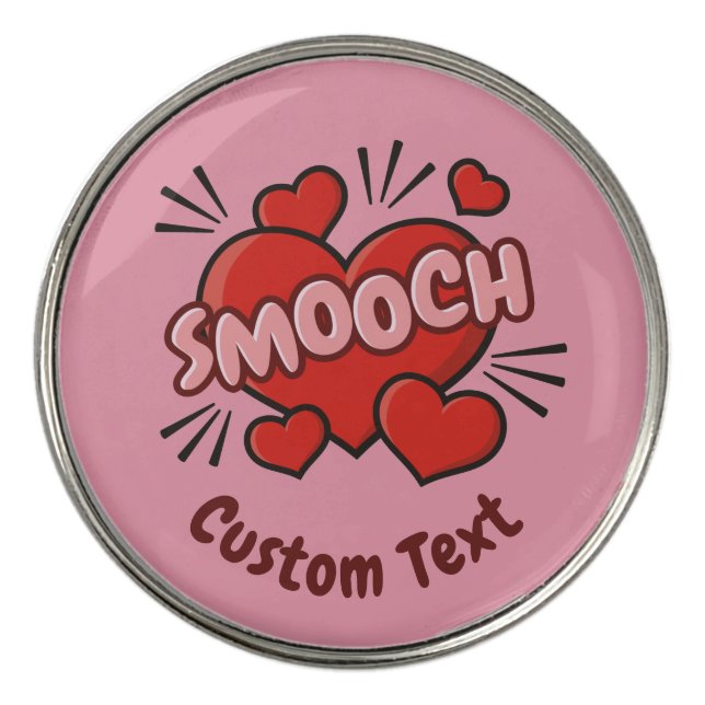Kissing Comic Sound Effect Golf Ball Marker (Front)