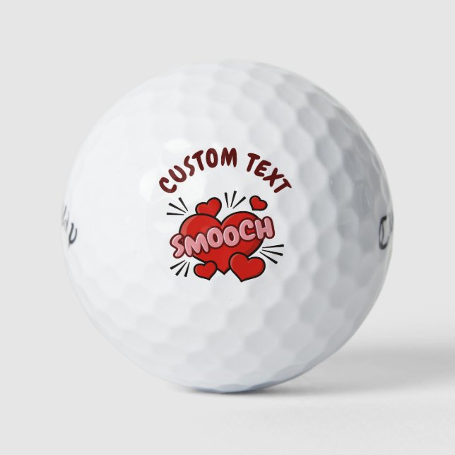 Kissing Comic Sound Effect Golf Balls (Front)