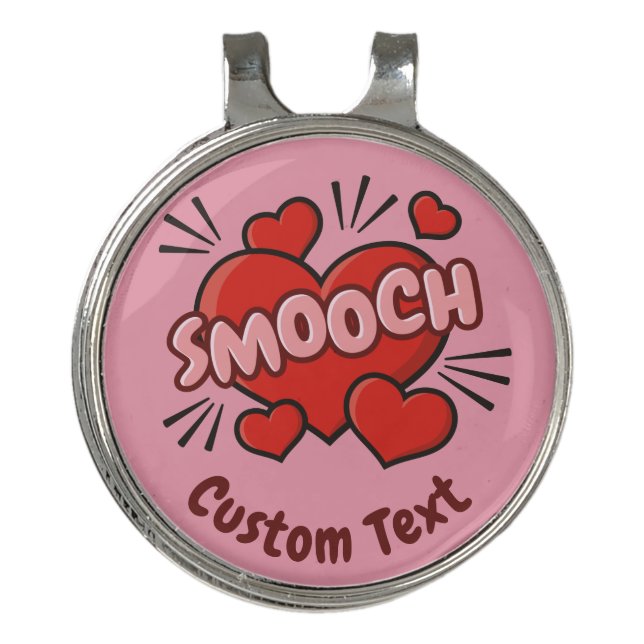 Kissing Comic Sound Effect Golf Hat Clip (Front)
