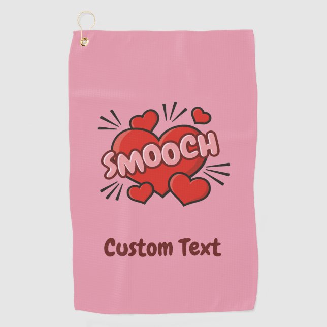 Kissing Comic Sound Effect Golf Towel (Front)