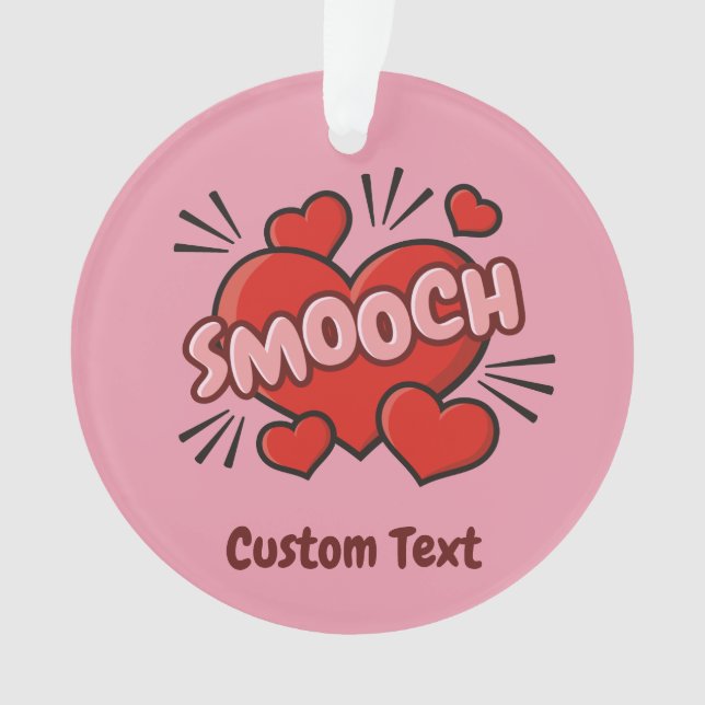 Kissing Comic Sound Effect Ornament (Front)