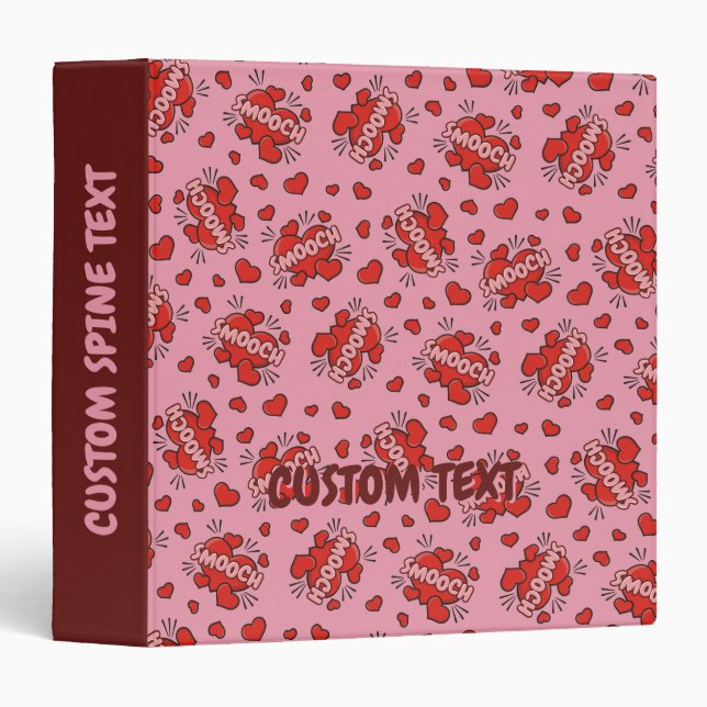 Kissing Comic Sound Effect Pattern 3 Ring Binder (Front/Spine)