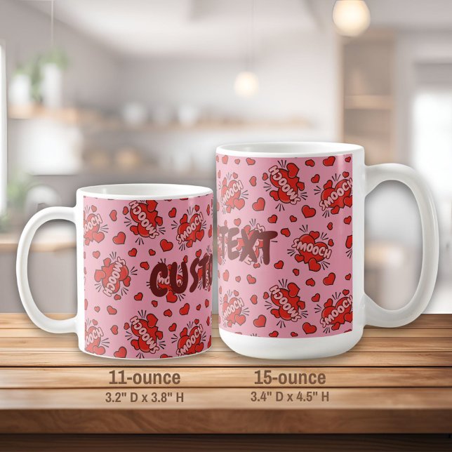 Kissing Comic Sound Effect Pattern Coffee Mug (Creator Uploaded)