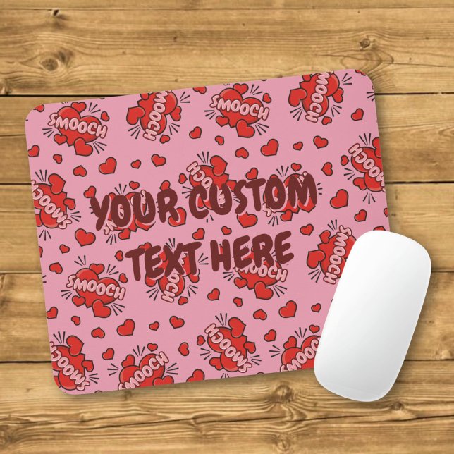 Kissing Comic Sound Effect Pattern Mouse Pad (Creator Uploaded)