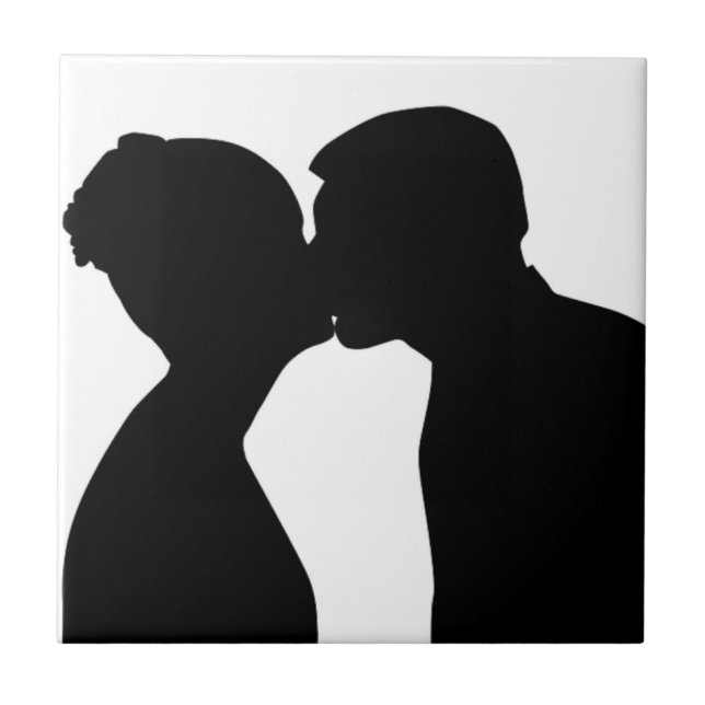 KISSING COUPLE CERAMIC TILE (Front)