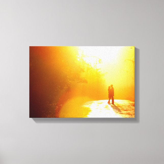 Kissing Couple in the Sunlight Canvas Print (Front)