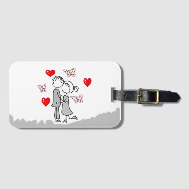 ***KISSING COUPLE*** LUGGAGE OR I.D. TAG (Front Horizontal)