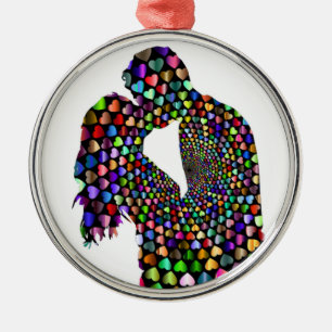 KISSING COUPLE METAL ORNAMENT