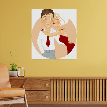 Kissing Couple Poster by spudcreative at Zazzle