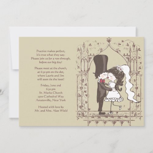 Kissing Couple Rehearsal Dinner Invitation