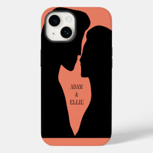 Kissing couple silhouette custom color iPhone 14 case