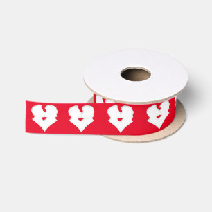 Kissing Couple Silhouette Valentine's Day  Satin Ribbon