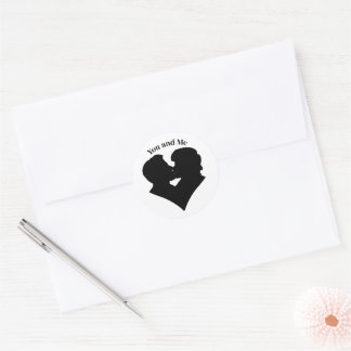 Kissing Couple Valentine's Day Classic Round Sticker