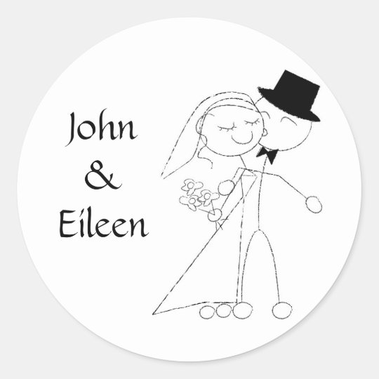 Kissing Couple Wedding Stickers