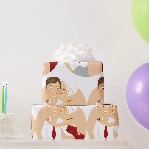 Kissing Couple Wrapping Paper