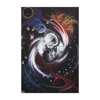 Kissing couple Yin Yang Love Surreal drawing art