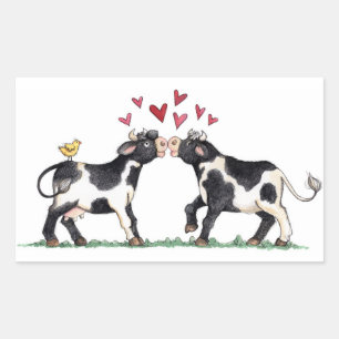 Kissing Cows - Stickers