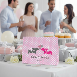 Kissing Dachshund Wedding Gift Bag Personalized