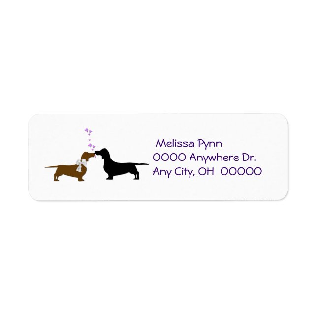 Kissing Dachshunds Return Address Label (Front)