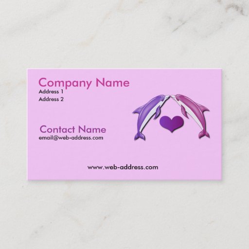 Customizable Kissing Dolphins Business Card