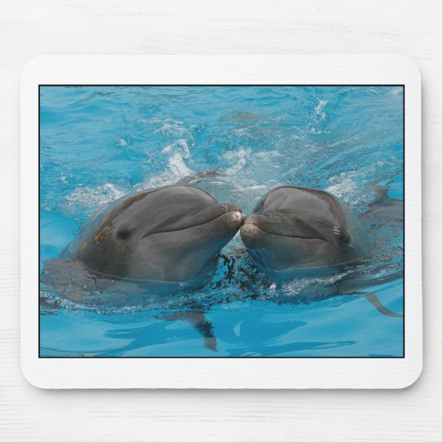 Kissing Dolphins Mouse Pad (Front)
