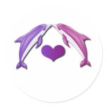 Kissing Dolphins Sticker