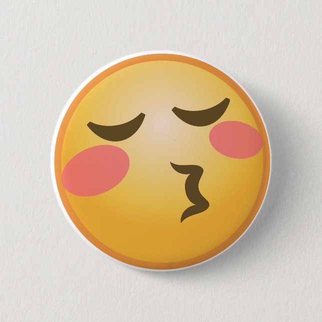 Kissing Emoji Pinback Button (Front)