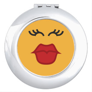 Kissing Emoticon pocket mirror