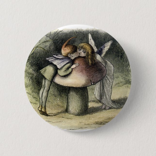 Kissing Faerie and Pixie Button (Front)