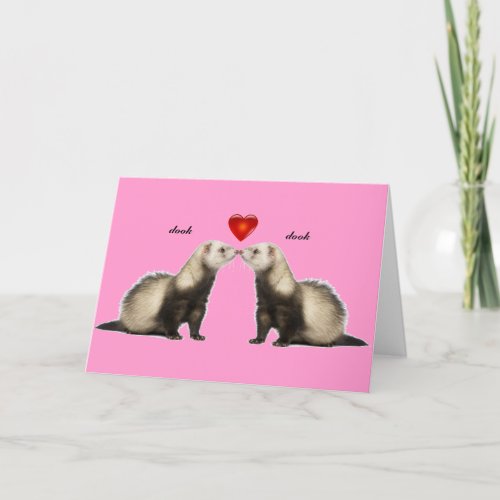 Kissing Ferrets Valentine Card