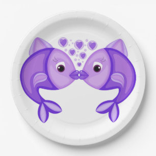 KISSING FISH PAPER PLATES