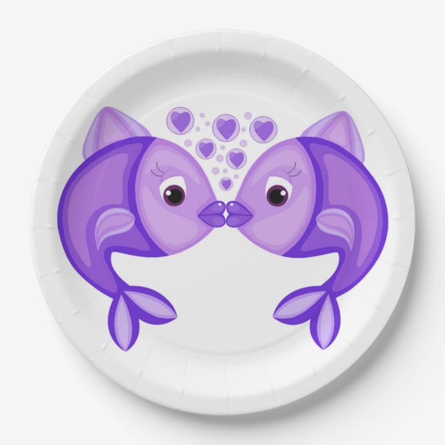 KISSING FISH PAPER PLATES (Front)