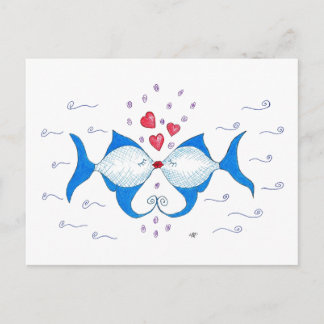 Kissing Fish Postcard