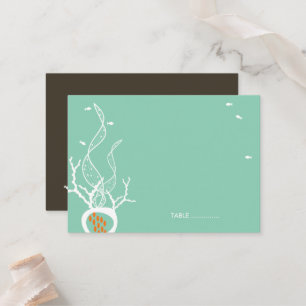 Kissing Fishes Corals Ocean Beach Wedding Party Place Card