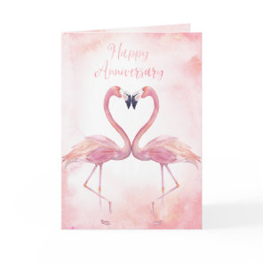 Kissing Flamingos | Anniversary Card