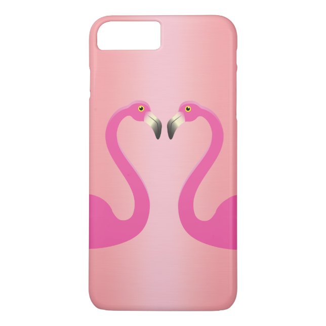 Kissing Flamingos iPhone 7 Plus Case Rose Gold (Back)