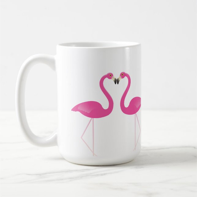 Kissing Flamingos Romantic Mug (Left)