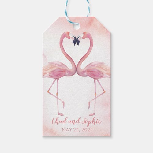 Kissing Flamingos  Wedding Gift Tags