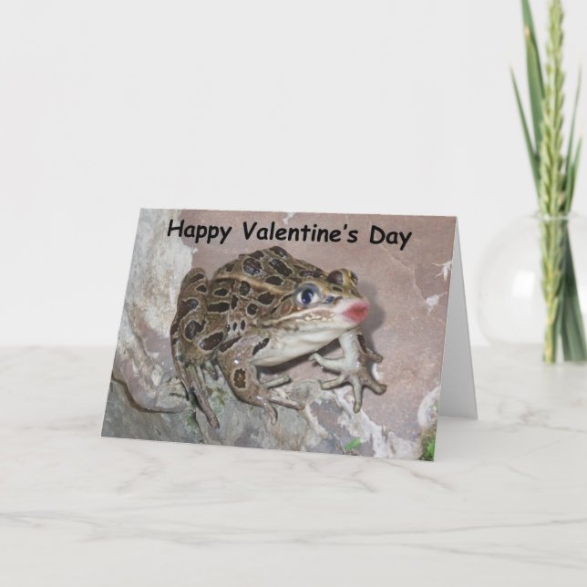 Kissing Frog For Valentine's Day Holiday Card (Front)
