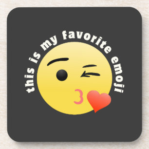 Kissing Heart Emoji Beverage Coaster