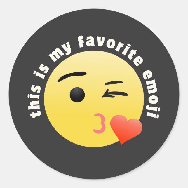 Kissing Heart Emoji Classic Round Sticker (Front)