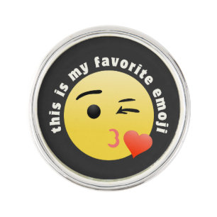 Kissing Heart Emoji Lapel Pin