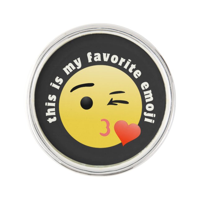 Kissing Heart Emoji Lapel Pin (Front)