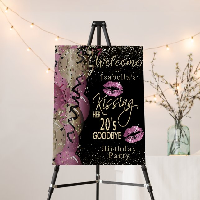 Kissing her 20's Goodbye - 30th Birthday Foam Board (In Situ (Stand))