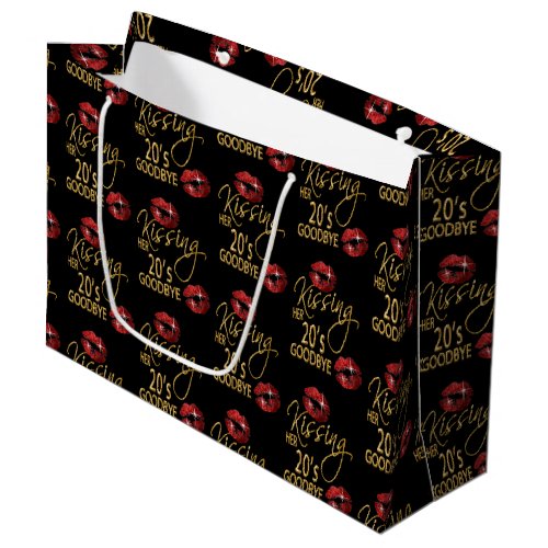 Kissing Her 20s Goodbye _ Red Lips Large Gift Bag