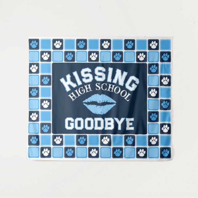 Kissing High School Goodbye Graduation Backdrop (Front (Horizontal))